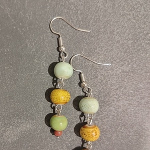 Lógós fülbevaló gyöngyökkel, Ékszer, Fülbevaló, Lógó fülbevaló, Ékszerkészítés, MESKA