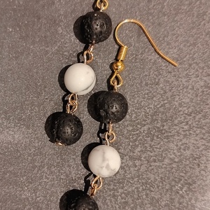 Lógós fülbevaló gyöngyökkel, Ékszer, Fülbevaló, Lógó fülbevaló, Ékszerkészítés, MESKA