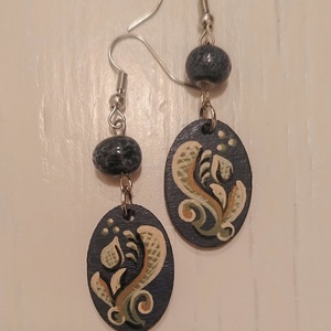 Leveles festett fülbevaló  - ékszer - fülbevaló - lógó fülbevaló - Meska.hu