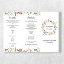 Esküvői menü - hasáb - greenery tavaszi virágos 02 - Meska.hu