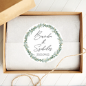 Boríték záró matrica greenery - Esküvői meghívóhoz - Meska.hu