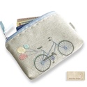 Hímzett bicikli mintás egyedi irattartó pénztárca - Artiroka design  - Meska.hu