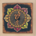 Főnixmadár pontozott mandala - tűz színekkel - Meska.hu