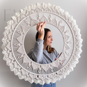 80 cm-es makramé óriás mandala falidísz, natúr fehér színű egyedi dekoráció - Meska.hu