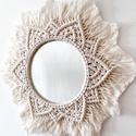 Bohém kis makramé mandala, tükörrel a közepén! - Meska.hu