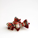 Mini hajcsat- karácsonyi tartan - Meska.hu